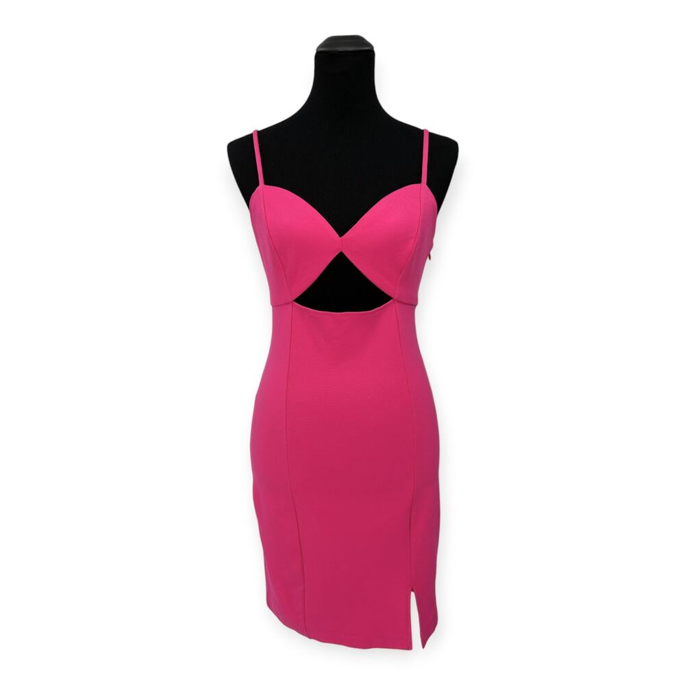 Socialite x Nordstrom | NWT | Small | Cutout Bodycon Mini Dress in Pink Peacock - Picture 3 of 9